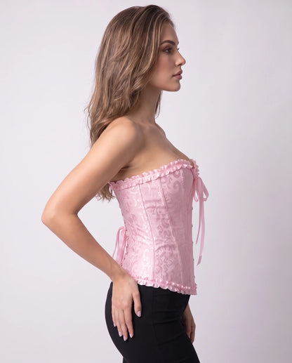 Provence Corset Top — Pink | SKU: RB-49f383-pink-XS,RB-49f383-pink-S,RB-49f383-pink-M,RB-49f383-pink-L,RB-49f383-pink-XL,RB-49f383-pink-2XL