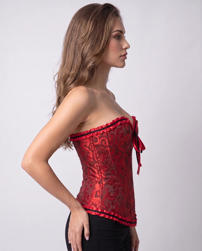 Provence Corset Top — Red | SKU: RB-49f383-red-XS,RB-49f383-red-S,RB-49f383-red-M,RB-49f383-red-L,RB-49f383-red-XL,RB-49f383-red-2XL