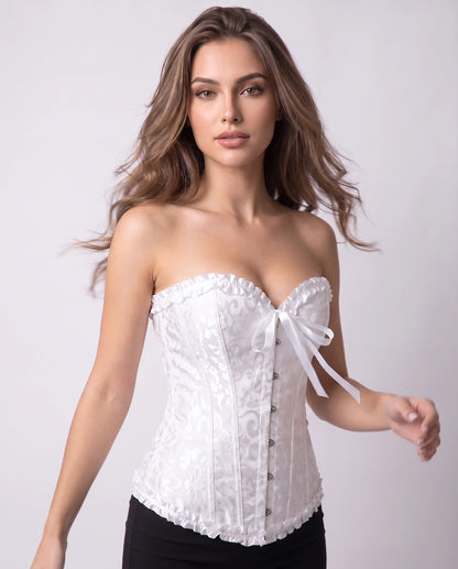 Provence Corset Top — White | SKU: RB-49f383-white-XS,RB-49f383-white-S,RB-49f383-white-M,RB-49f383-white-L,RB-49f383-white-XL,RB-49f383-white-2XL
