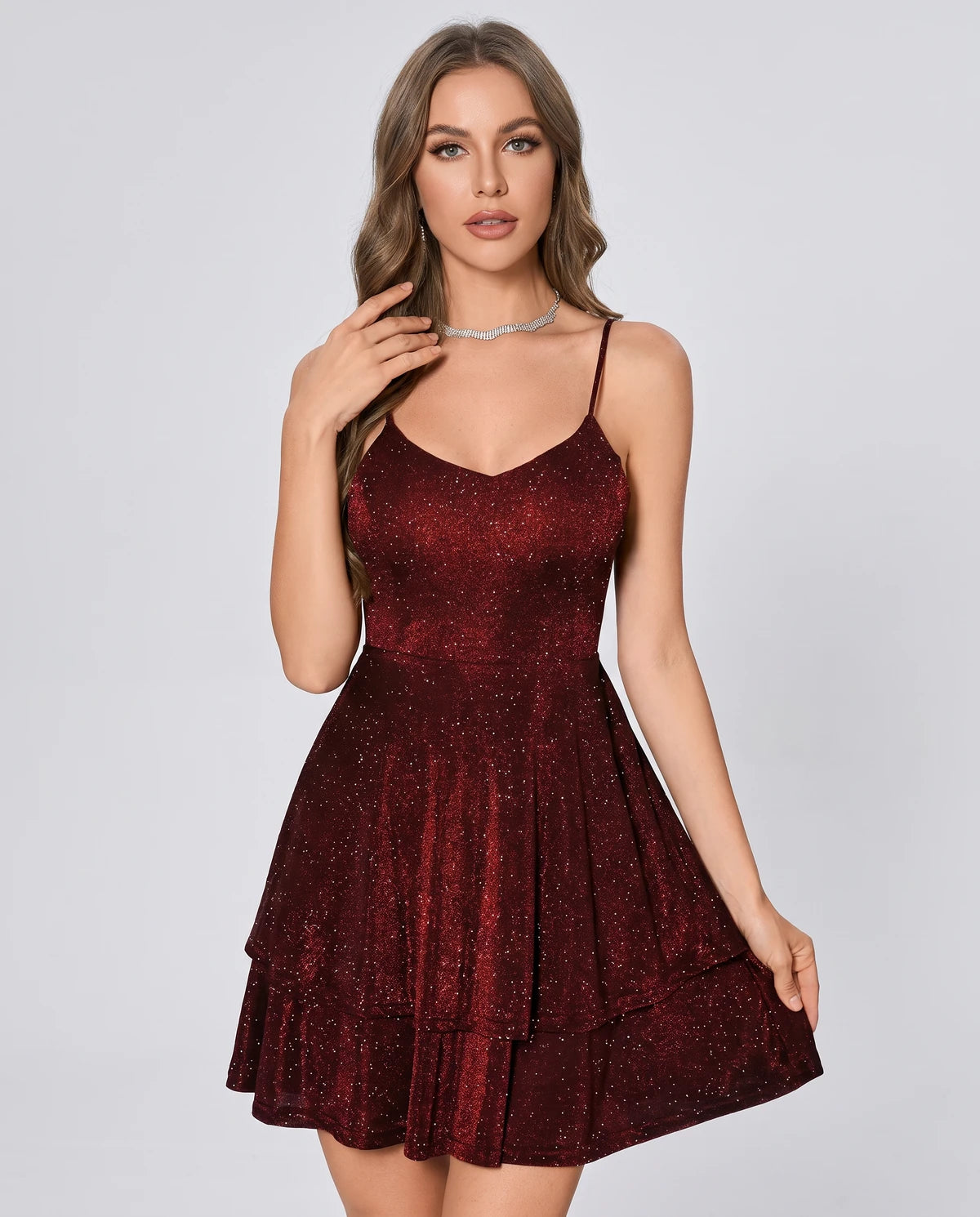 Quintessa Mini Dresses — Burgundy