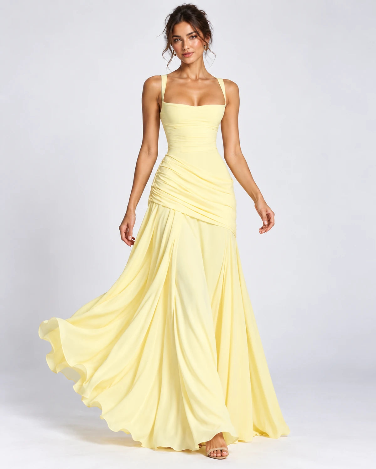 Quiterie Maxi Dresses — 26113Light yellow | SKU: RB-8b66e2-26113lf1-XS,RB-8b66e2-26113lf1-S,RB-8b66e2-26113lf1-M,RB-8b66e2-26113lf1-L,RB-8b66e2-26113lf1-XL