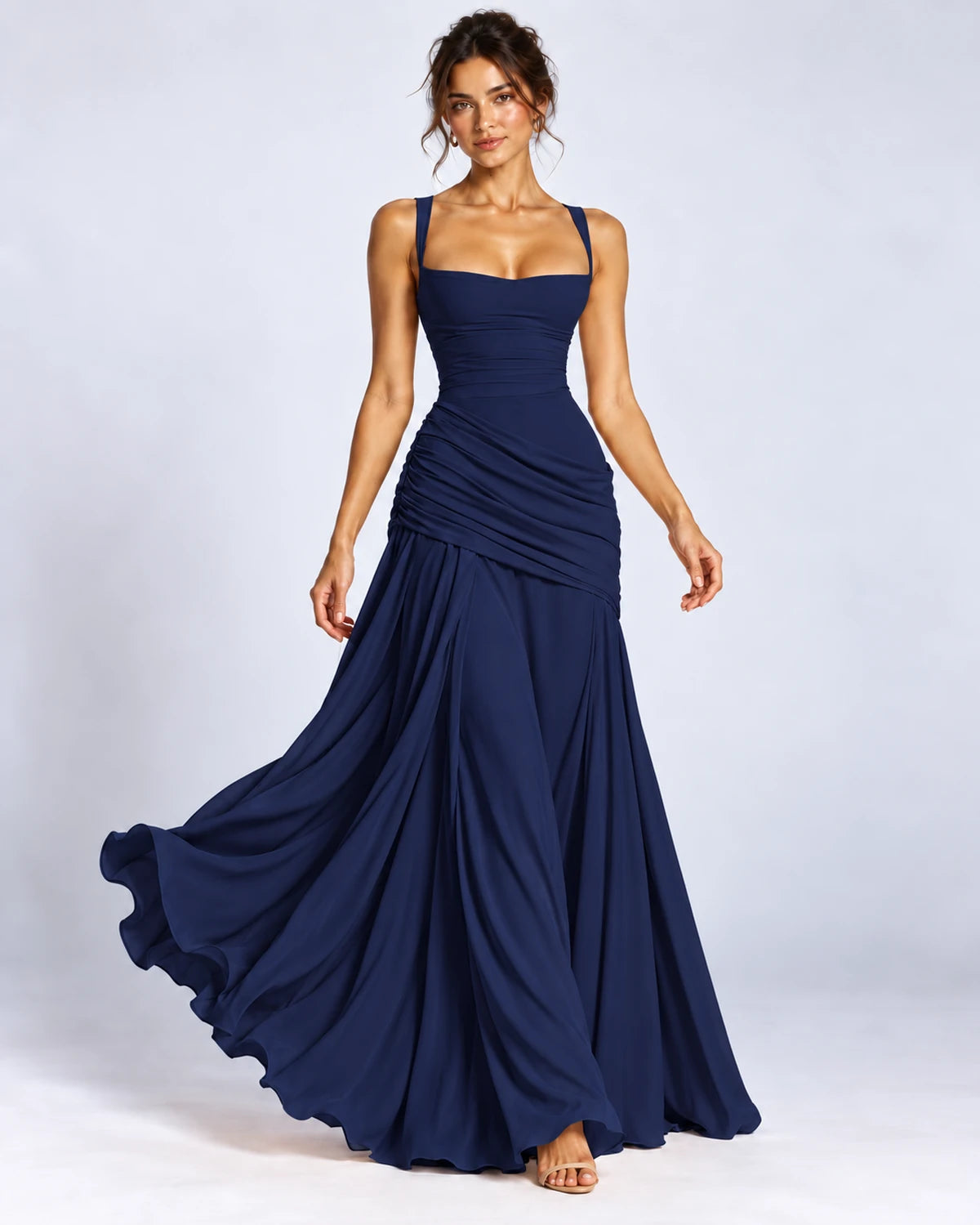 Quiterie Maxi Dresses — Dark Blue | SKU: RB-8b66e2-darkblue-XS,RB-8b66e2-darkblue-S,RB-8b66e2-darkblue-M,RB-8b66e2-darkblue-L,RB-8b66e2-darkblue-XL