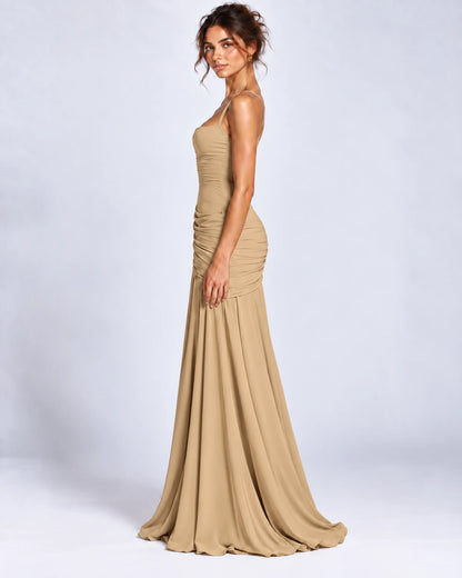Quiterie Maxi Dresses — Khaki | SKU: RB-8b66e2-khaki-XS,RB-8b66e2-khaki-S,RB-8b66e2-khaki-M,RB-8b66e2-khaki-L,RB-8b66e2-khaki-XL