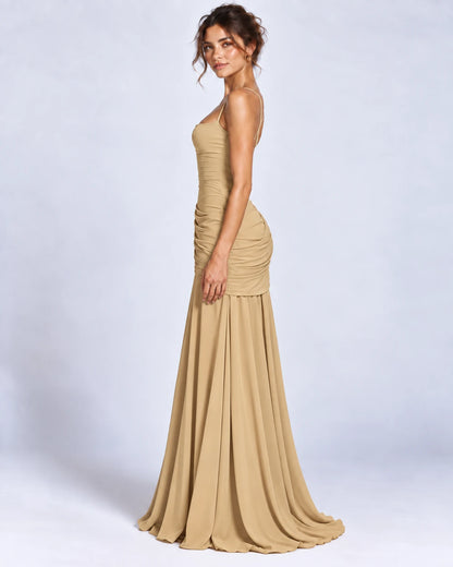 Quiterie Maxi Dresses — Khaki | SKU: RB-8b66e2-khaki-XS,RB-8b66e2-khaki-S,RB-8b66e2-khaki-M,RB-8b66e2-khaki-L,RB-8b66e2-khaki-XL