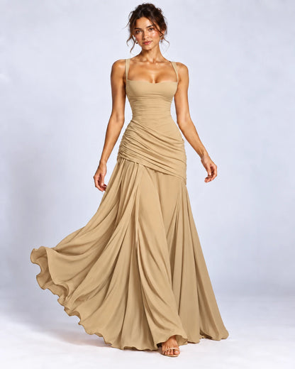 Quiterie Maxi Dresses — Khaki | SKU: RB-8b66e2-khaki-XS,RB-8b66e2-khaki-S,RB-8b66e2-khaki-M,RB-8b66e2-khaki-L,RB-8b66e2-khaki-XL