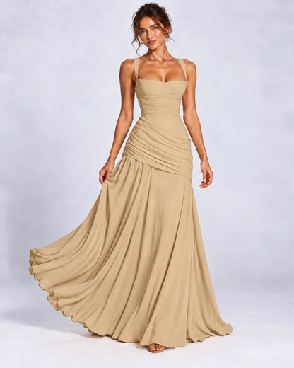 Quiterie Maxi Dresses — Khaki | SKU: RB-8b66e2-khaki-XS,RB-8b66e2-khaki-S,RB-8b66e2-khaki-M,RB-8b66e2-khaki-L,RB-8b66e2-khaki-XL