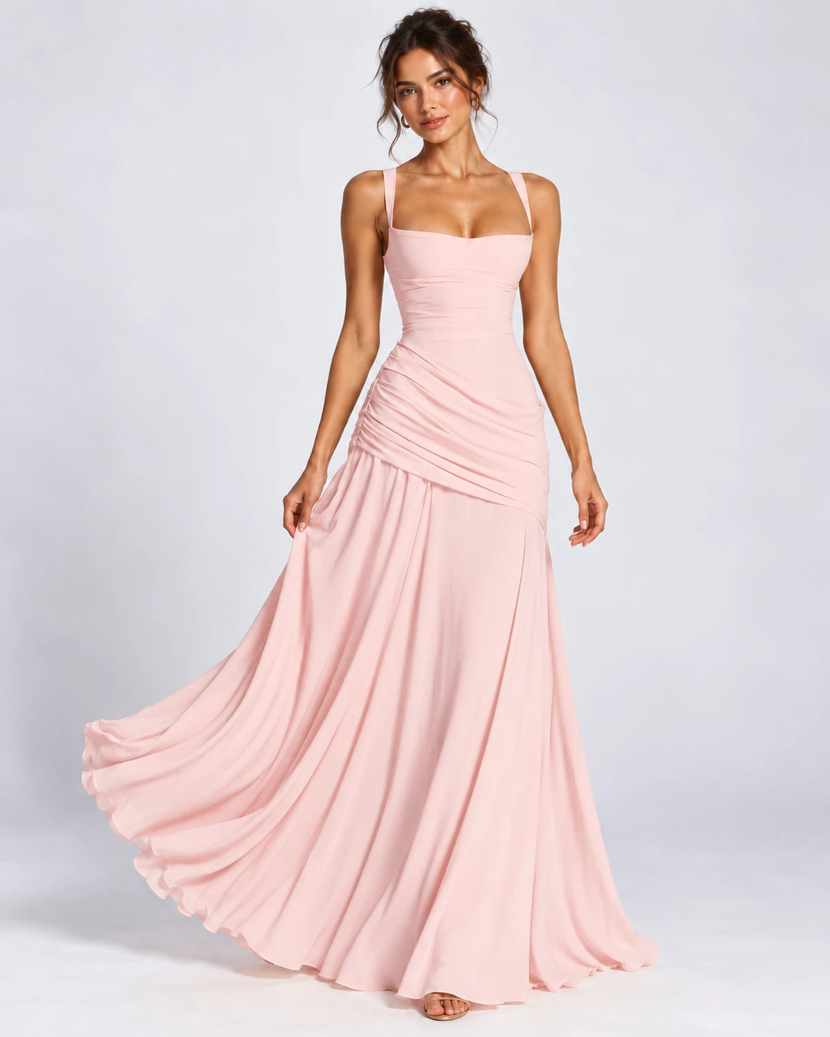 Quiterie Maxi Dresses — Pink | SKU: RB-8b66e2-pink-XS,RB-8b66e2-pink-S,RB-8b66e2-pink-M,RB-8b66e2-pink-L,RB-8b66e2-pink-XL
