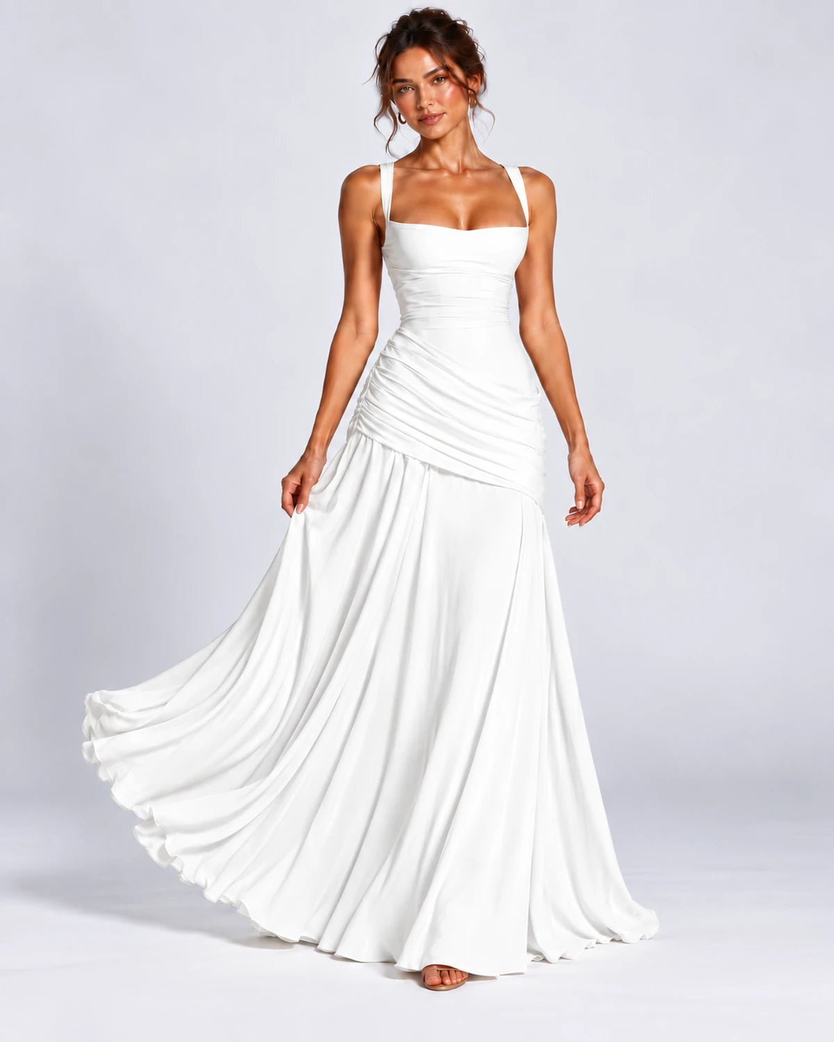 Quiterie Maxi Dresses — White | SKU: RB-8b66e2-white-XS,RB-8b66e2-white-S,RB-8b66e2-white-M,RB-8b66e2-white-L,RB-8b66e2-white-XL