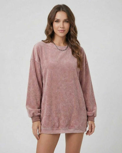 Rama Sweater by RAMBLION in soft ribbed texture, pink color, perfect for casual wear and stylish comfort.