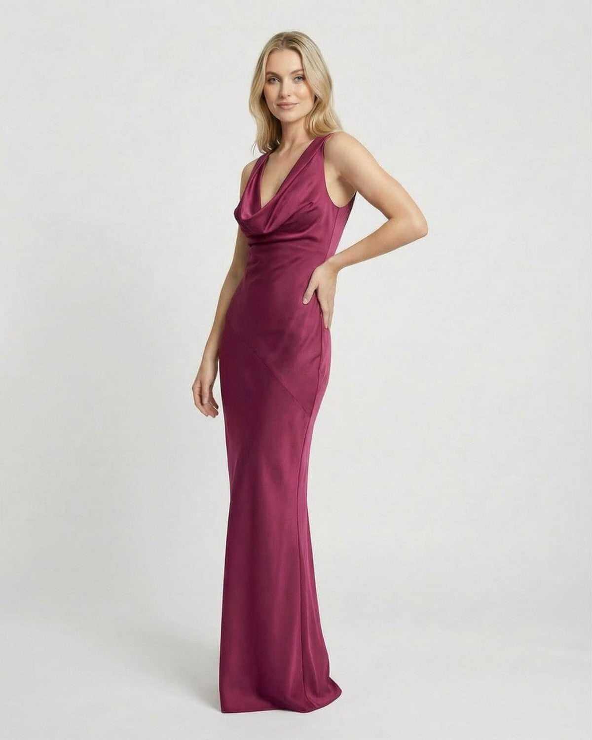 Elegant Sequin Maxi Dress by RAMBLION in rich red, featuring halter neckline, sequins and a floor-length silhouette.