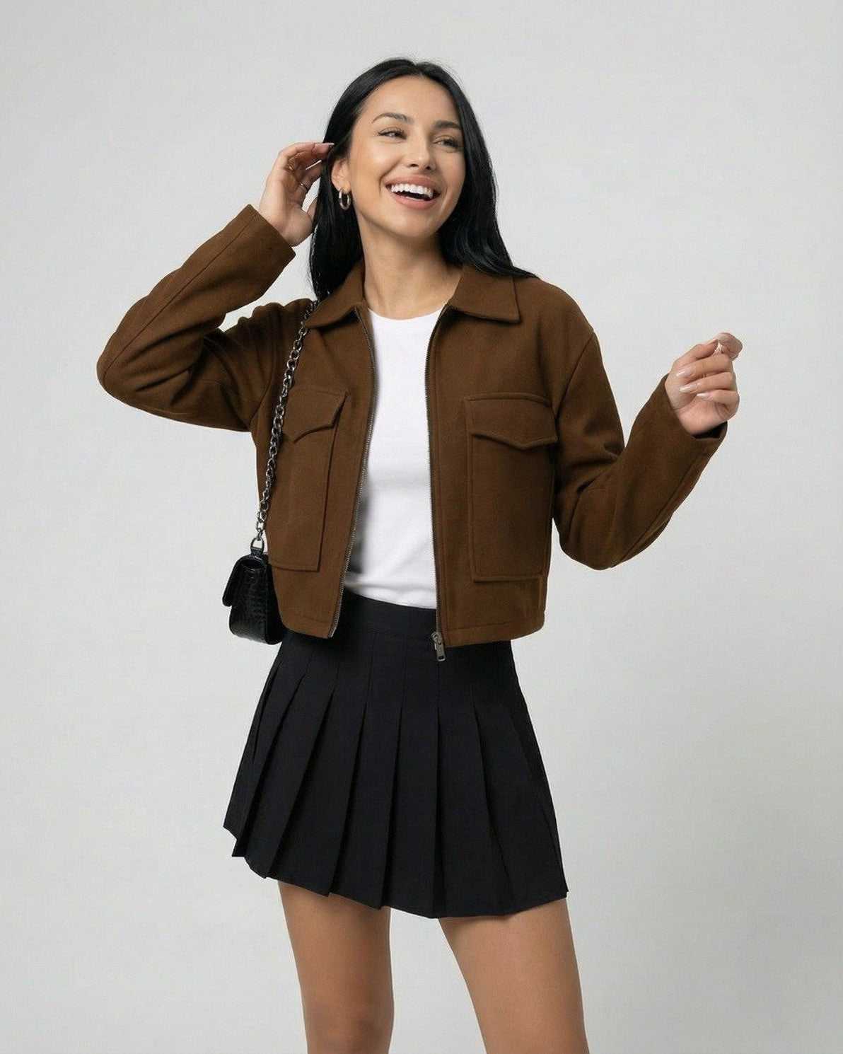 Lapo Jacket by RAMBLION, brown statement jacket, soft cotton blend, stylish look, perfect for casual outings.