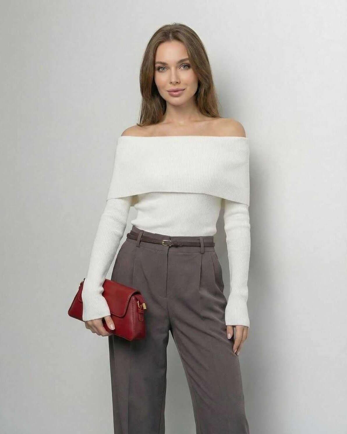 Yafe Top by RAMBLION, off-the-shoulder white mini dress, cotton denim, stylish for day-to-night wear.