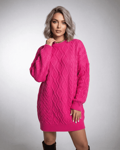 Espy Mini Dress in vibrant pink, relaxed silhouette, perfect for casual occasions, by RAMBLION.