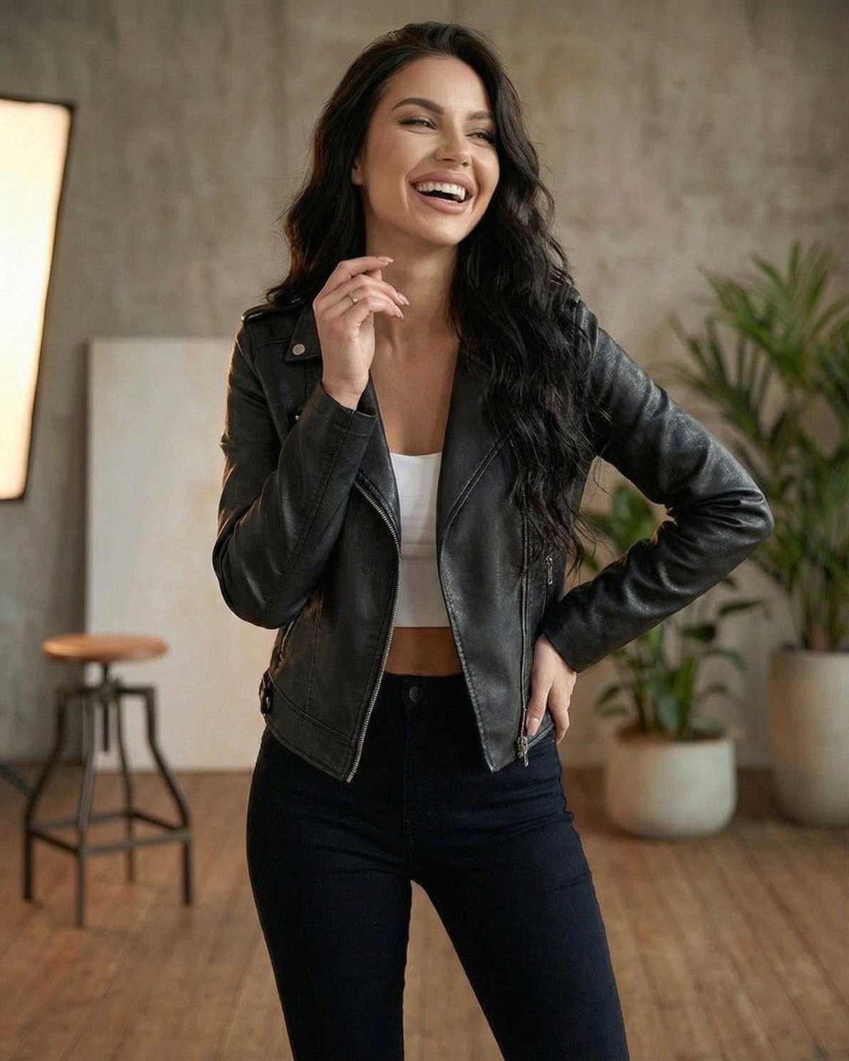 Udro Jacket by RAMBLION, stylish black moto jacket, perfect for chic outfits and elevated daily wear.