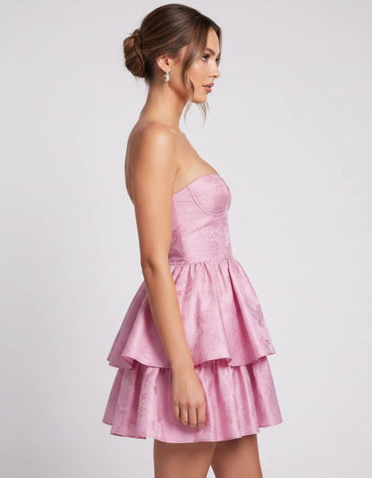 Ramona Mini Dresses — Pink | SKU: RB-8f75ca-pink-2,RB-8f75ca-pink-4,RB-8f75ca-pink-6,RB-8f75ca-pink-8,RB-8f75ca-pink-10,RB-8f75ca-pink-12,RB-8f75ca-pink-14,RB-8f75ca-pink-16,RB-8f75ca-pink-16W,RB-8f75ca-pink-18W,RB-8f75ca-pink-20W,RB-8f75ca-pink-22W