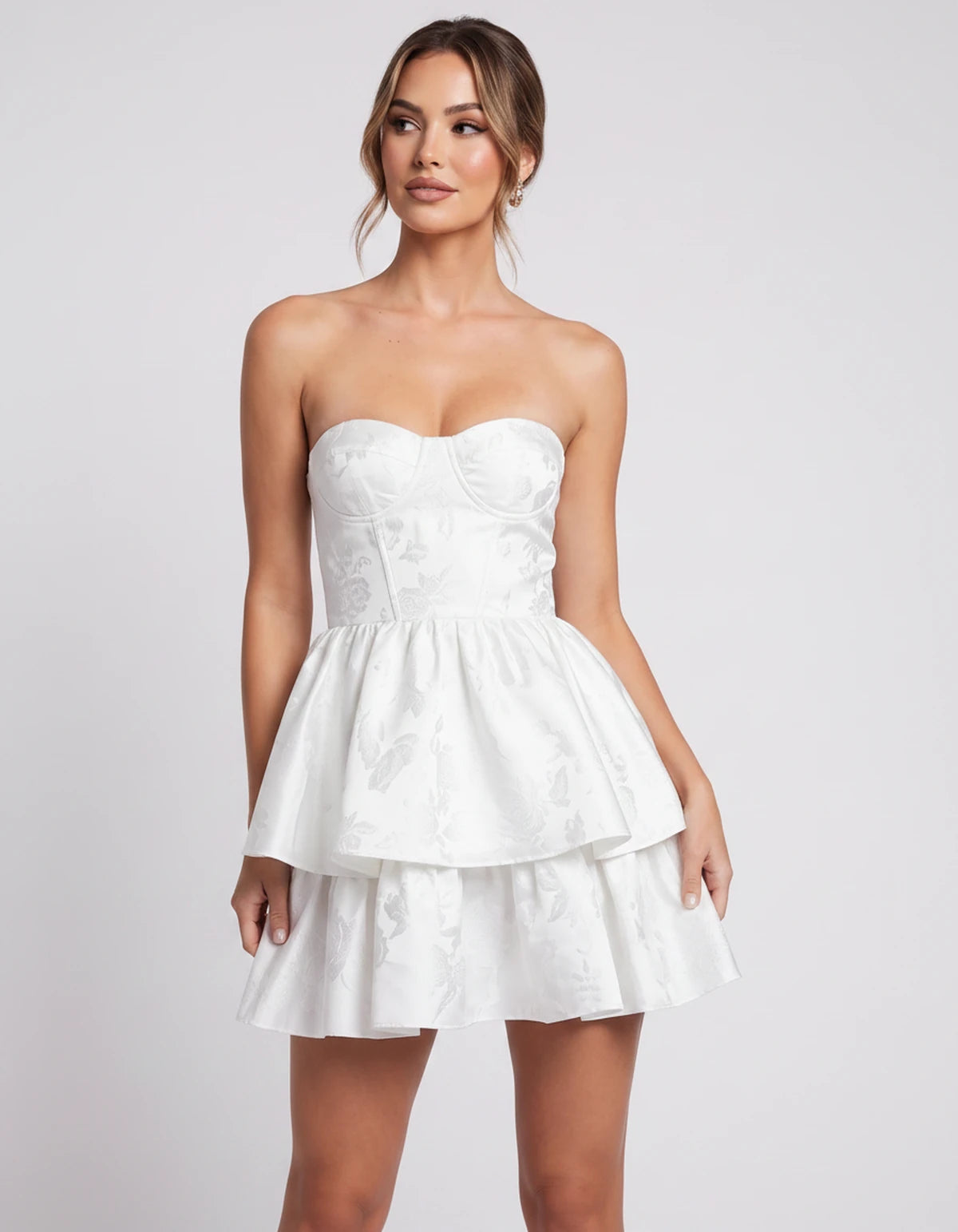 Ramona Mini Dresses — White | SKU: RB-8f75ca-white-2,RB-8f75ca-white-4,RB-8f75ca-white-6,RB-8f75ca-white-8,RB-8f75ca-white-10,RB-8f75ca-white-12,RB-8f75ca-white-14,RB-8f75ca-white-16,RB-8f75ca-white-16W,RB-8f75ca-white-18W,RB-8f75ca-white-20W,RB-8f75ca-white-22W