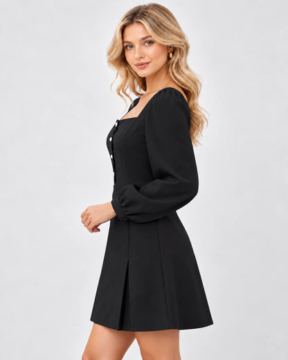 Ravenna Mini Dresses — Black | SKU: RB-39e404-black-XS,RB-39e404-black-S,RB-39e404-black-M,RB-39e404-black-L,RB-39e404-black-XL,RB-39e404-black-2XL