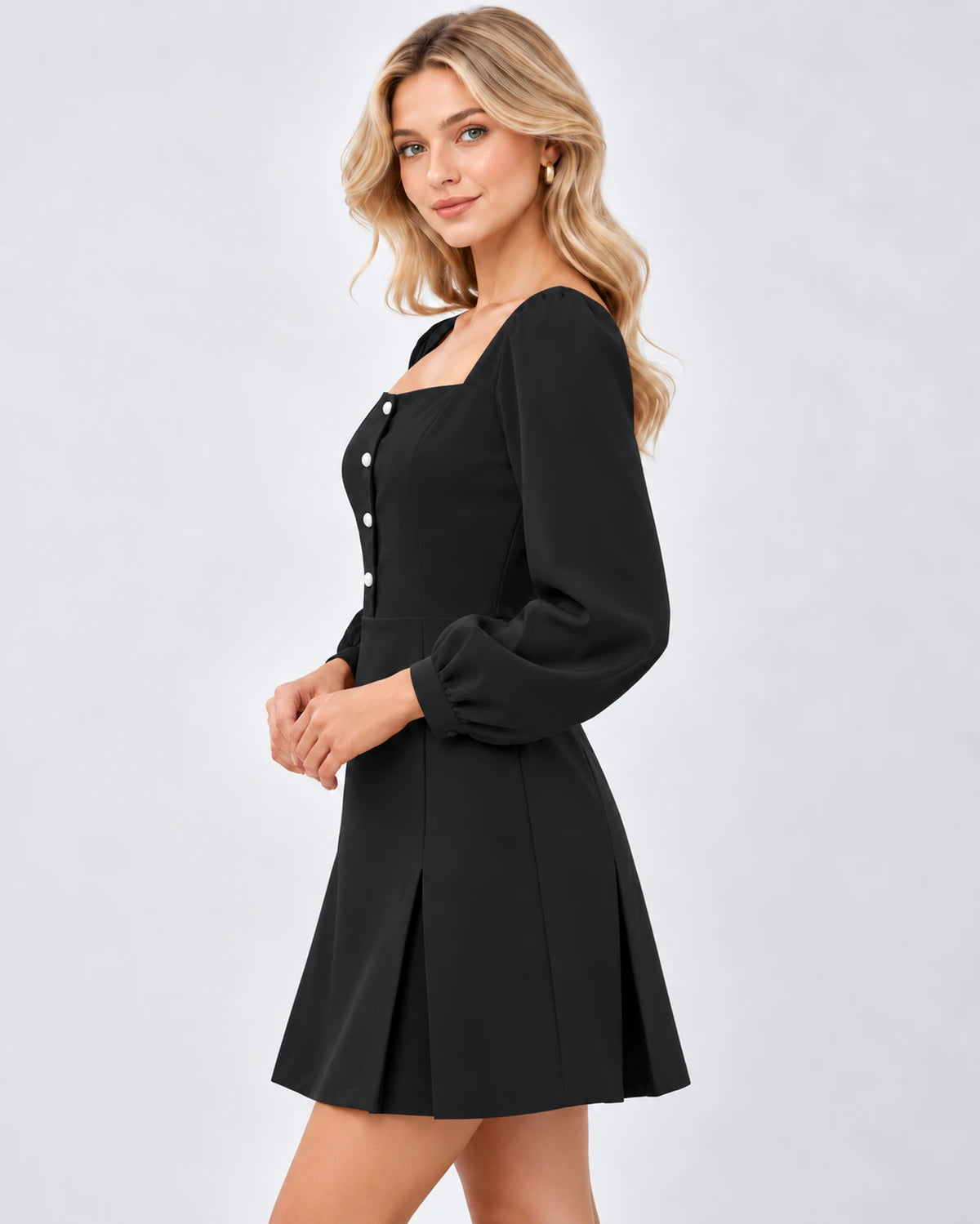 Ravenna Mini Dresses — Black | SKU: RB-39e404-black-XS,RB-39e404-black-S,RB-39e404-black-M,RB-39e404-black-L,RB-39e404-black-XL,RB-39e404-black-2XL
