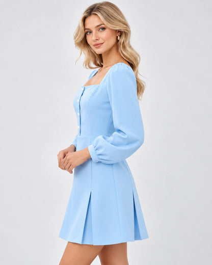 Ravenna Mini Dresses — Blue | SKU: RB-39e404-blue-XS,RB-39e404-blue-S,RB-39e404-blue-M,RB-39e404-blue-L,RB-39e404-blue-XL,RB-39e404-blue-2XL