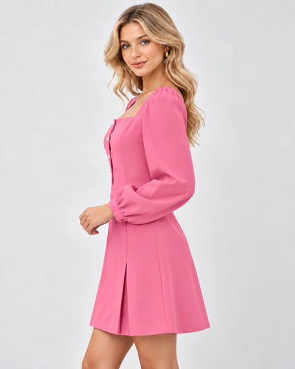 Ravenna Mini Dresses — Pink | SKU: RB-39e404-pink-XS,RB-39e404-pink-S,RB-39e404-pink-M,RB-39e404-pink-L,RB-39e404-pink-XL,RB-39e404-pink-2XL