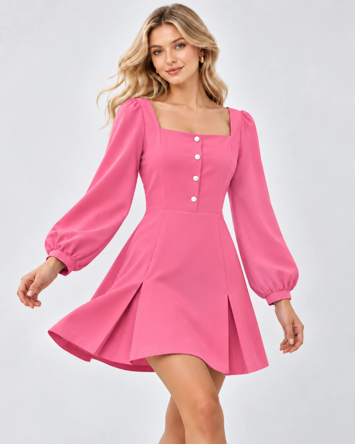 Ravenna Mini Dresses — Pink | SKU: RB-39e404-pink-XS,RB-39e404-pink-S,RB-39e404-pink-M,RB-39e404-pink-L,RB-39e404-pink-XL,RB-39e404-pink-2XL