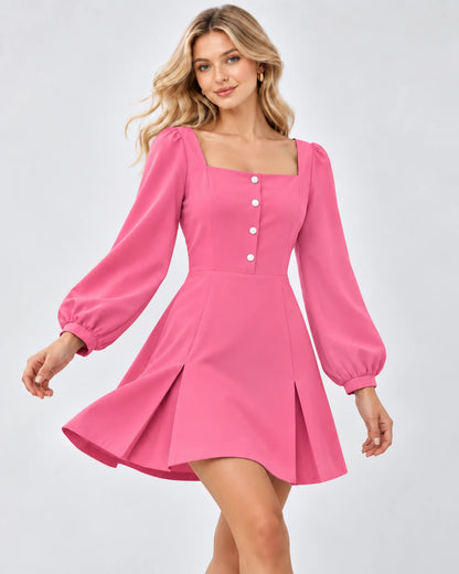 Ravenna Mini Dresses — Pink | SKU: RB-39e404-pink-XS,RB-39e404-pink-S,RB-39e404-pink-M,RB-39e404-pink-L,RB-39e404-pink-XL,RB-39e404-pink-2XL