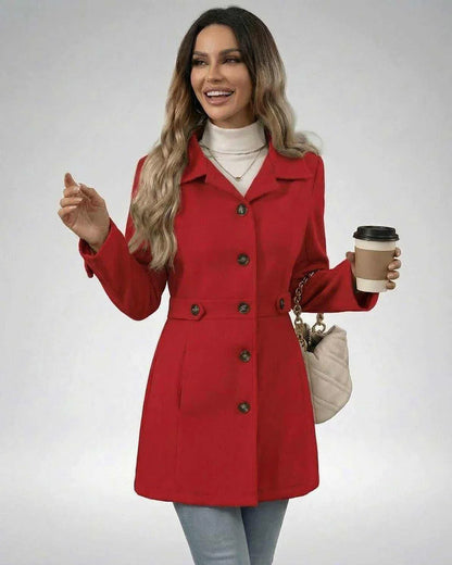 Red Cotton Jacket, front view | Ramblion | SKU: CSJ-48211-red-L-4875,CSJ-48211-red-M-5908,CSJ-48211-red-S-3675,CSJ-48211-red-XL-9609,CSJ-48211-red-XS-643