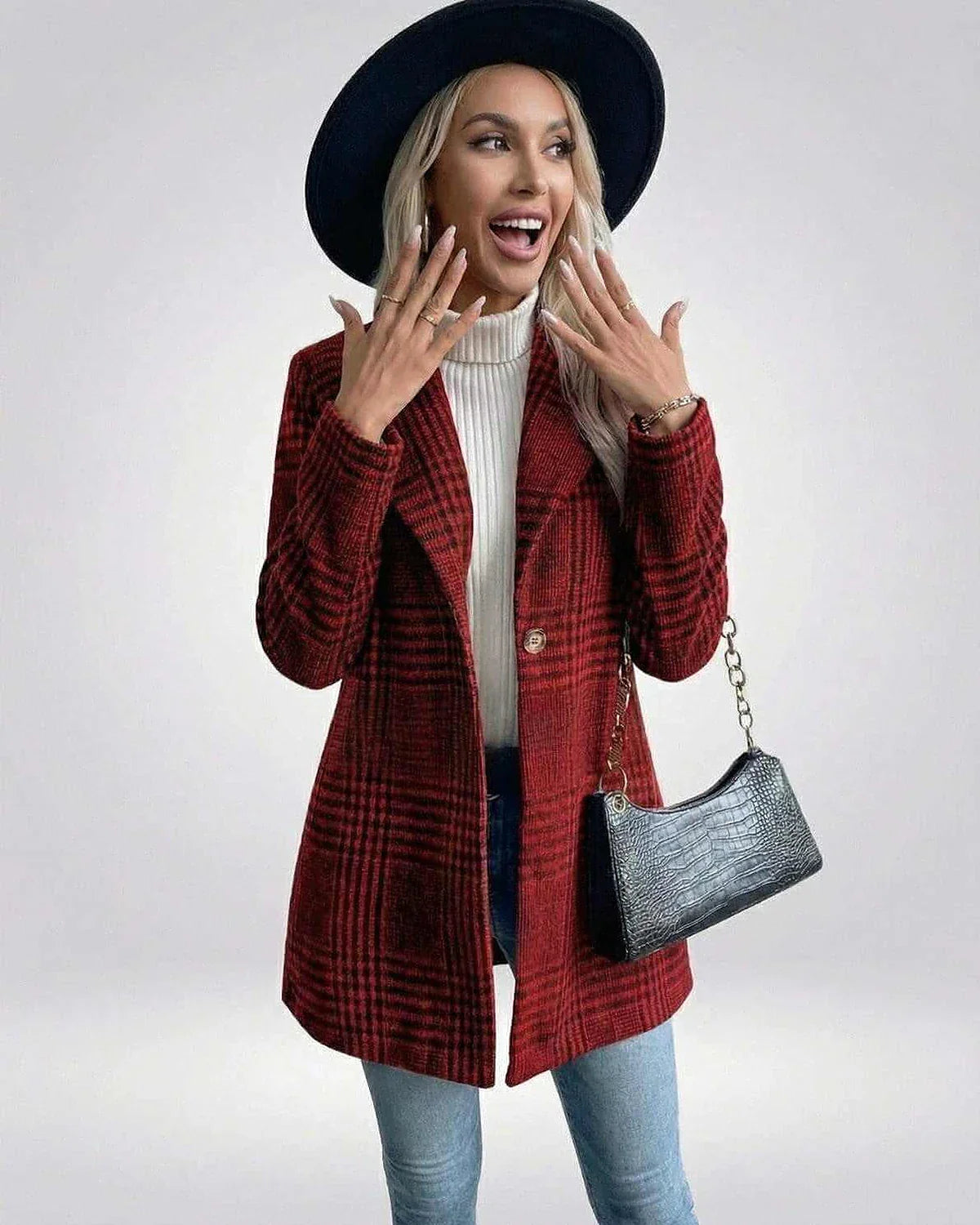 Red Cotton Relaxed Jacket, front view | Ramblion | SKU: VJ-48291-red-L-898,VJ-48291-red-M-5637,VJ-48291-red-S-8566,VJ-48291-red-XL-957,VJ-48291-red-XS-2852
