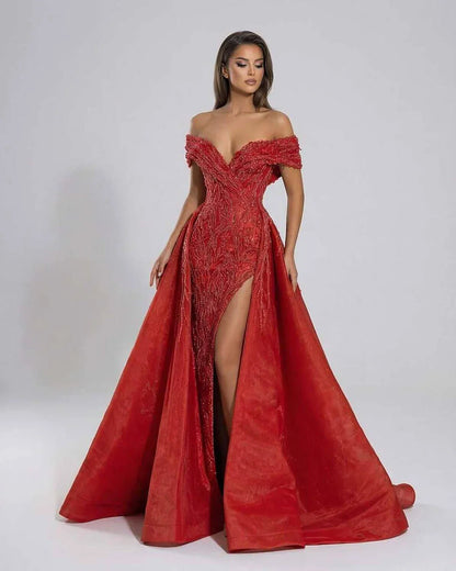 Red Gown V-Neck Sleeveless Maxi Dress | Black-Tie Events, front view | Ramblion | SKU: SCT-74219-red-L-1547,SCT-74219-red-M-7955,SCT-74219-red-S-2732,SCT-74219-red-XL-1143,SCT-74219-red-XS-555