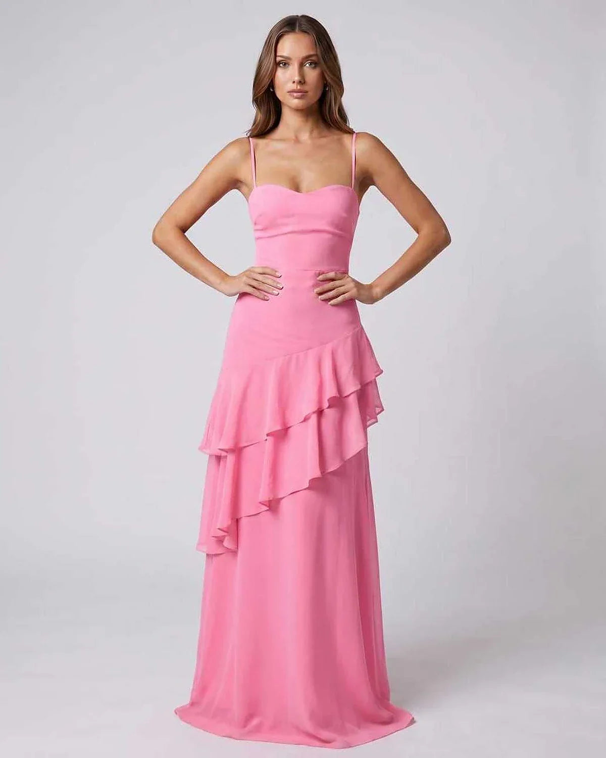Red,pink,black,white Bodycon V-Neck Sleeveless Maxi Dress | Formal Occasions & Party Nights, front view | Ramblion