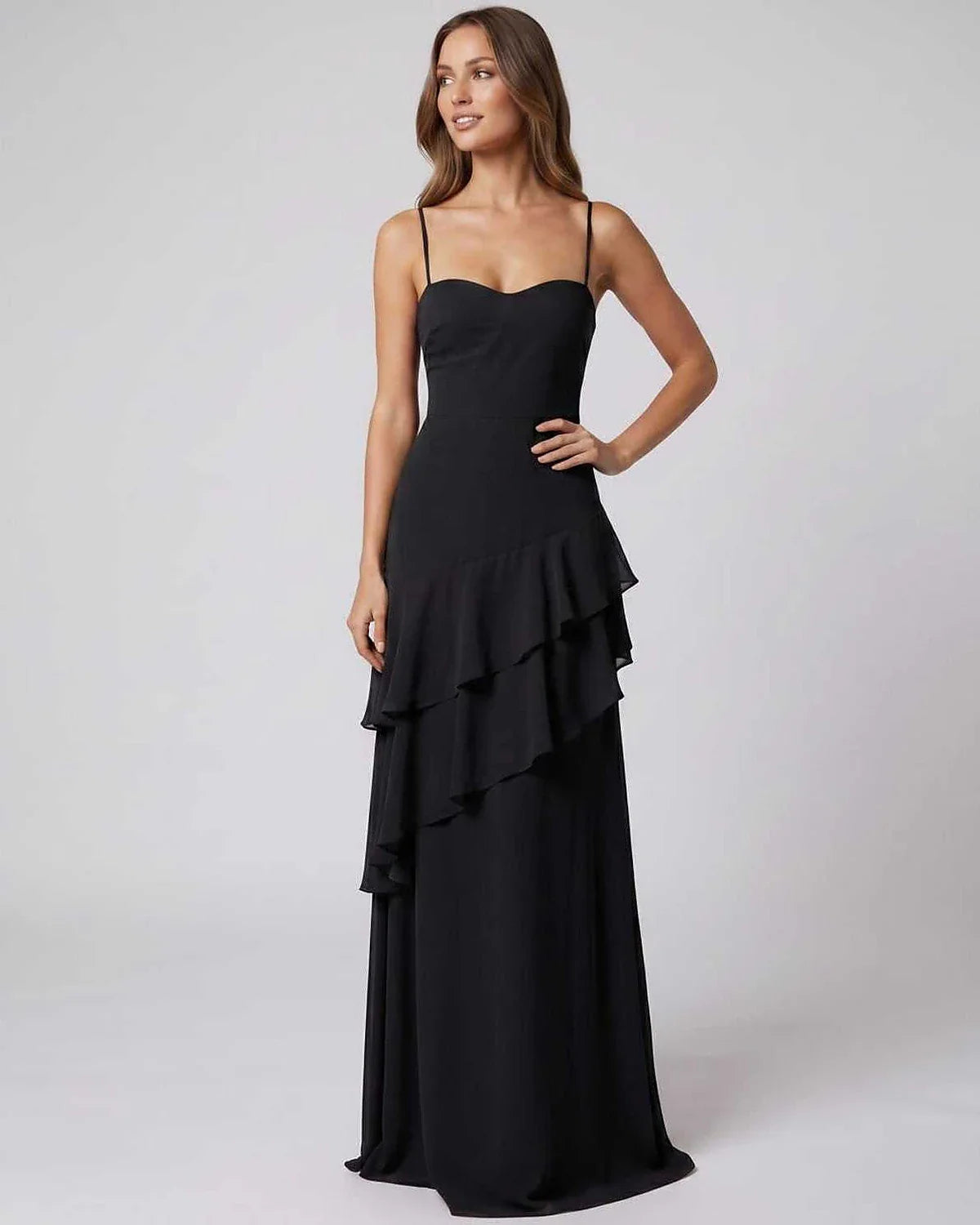 Red,pink,black,white Bodycon V-Neck Sleeveless Maxi Dress | Formal Occasions & Party Nights, front view | Ramblion | SKU: RB-94DA95-BLACK-L,RB-94DA95-BLACK-M,RB-94DA95-BLACK-S,RB-94DA95-BLACK-XL,RB-94DA95-BLACK-XS