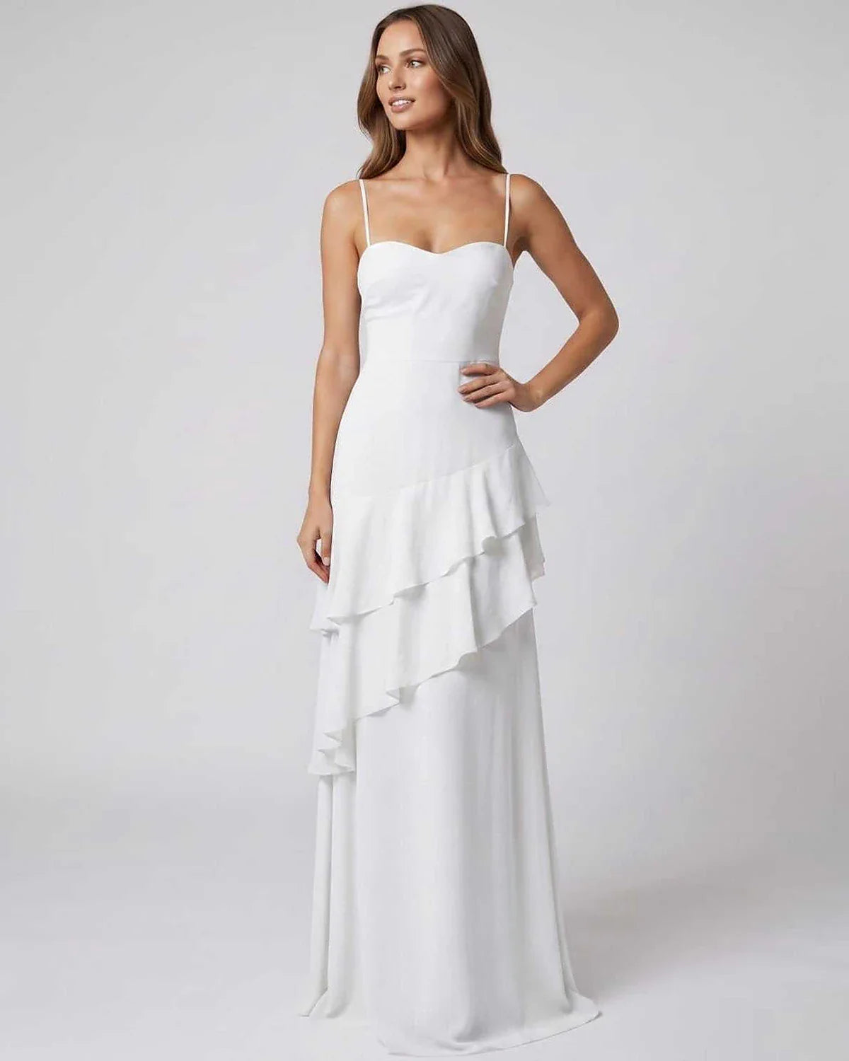 Red,pink,black,white Bodycon V-Neck Sleeveless Maxi Dress | Formal Occasions & Party Nights, front view | Ramblion | SKU: RB-94DA95-WHITE-L,RB-94DA95-WHITE-M,RB-94DA95-WHITE-S,RB-94DA95-WHITE-XL,RB-94DA95-WHITE-XS