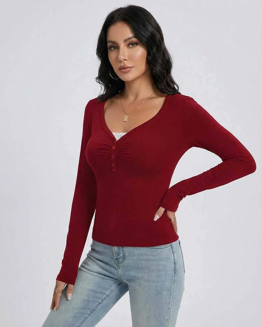 Red Pullover, front view | Ramblion | SKU: SP-48291-Red-L-6518,SP-48291-Red-M-8504,SP-48291-Red-S-5695,SP-48291-Red-XL-1786,SP-48291-Red-XS-6002