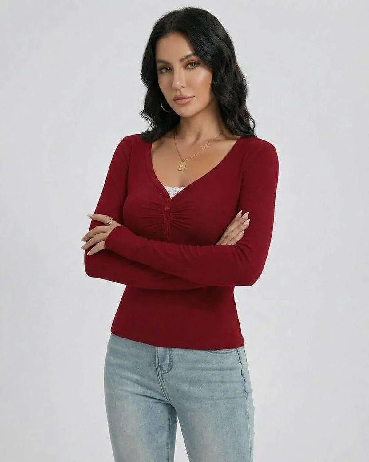 Red Pullover, front view | Ramblion | SKU: SP-48291-Red-L-6518,SP-48291-Red-M-8504,SP-48291-Red-S-5695,SP-48291-Red-XL-1786,SP-48291-Red-XS-6002