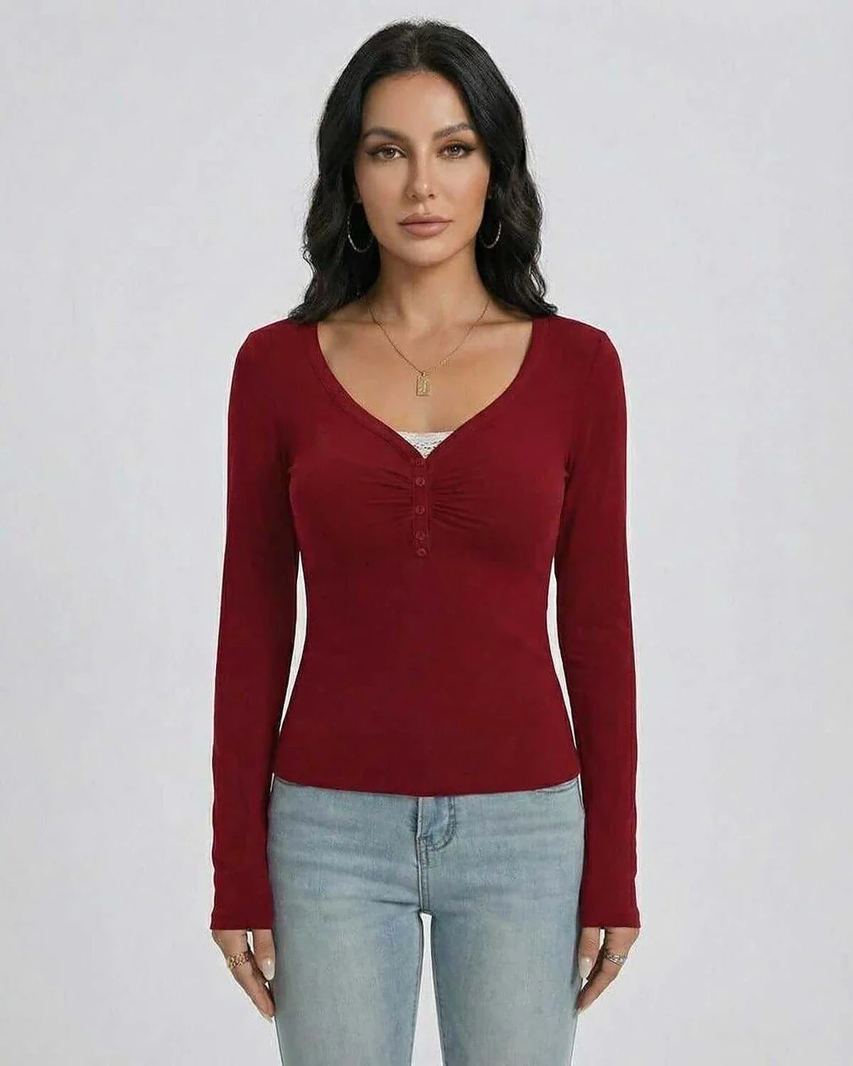 Red Pullover, front view | Ramblion | SKU: SP-48291-Red-L-6518,SP-48291-Red-M-8504,SP-48291-Red-S-5695,SP-48291-Red-XL-1786,SP-48291-Red-XS-6002