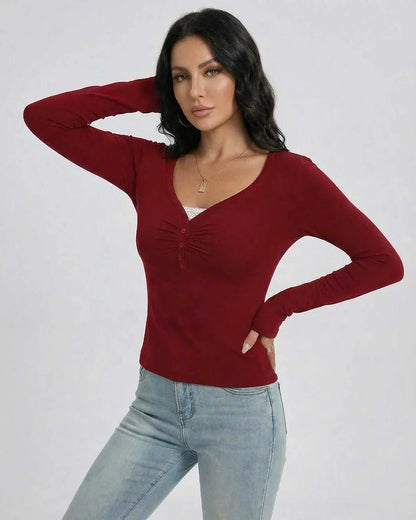 Red Pullover, front view | Ramblion | SKU: SP-48291-Red-L-6518,SP-48291-Red-M-8504,SP-48291-Red-S-5695,SP-48291-Red-XL-1786,SP-48291-Red-XS-6002