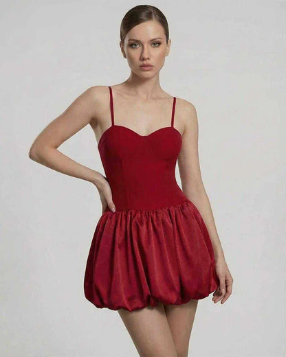 Red Satin Bodycon V-Neck Sleeveless Mini Dress | Evening Events, Night Out & Guest of Wedding, front view | Ramblion | SKU: CMD-58421-red-L-7515,CMD-58421-red-M-7142,CMD-58421-red-S-7526,CMD-58421-red-XL-3889,CMD-58421-red-XS-8501