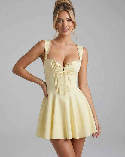 Ramblion Reia mini dress — square neck neckline · styled view 7 · styled for prom season