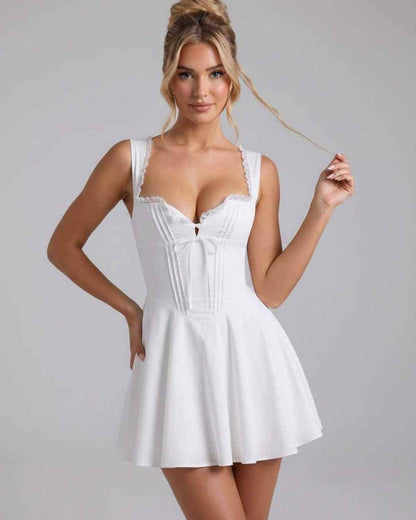 Ramblion Reia mini dress — square neck neckline · styled view 11 · styled for prom season
