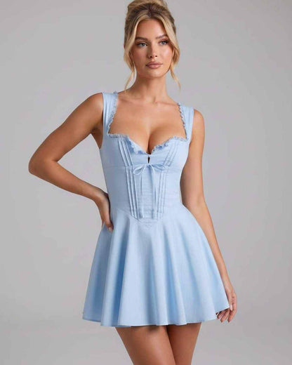 Ramblion Reia mini dress — square neck neckline · styled view 17 · styled for prom season