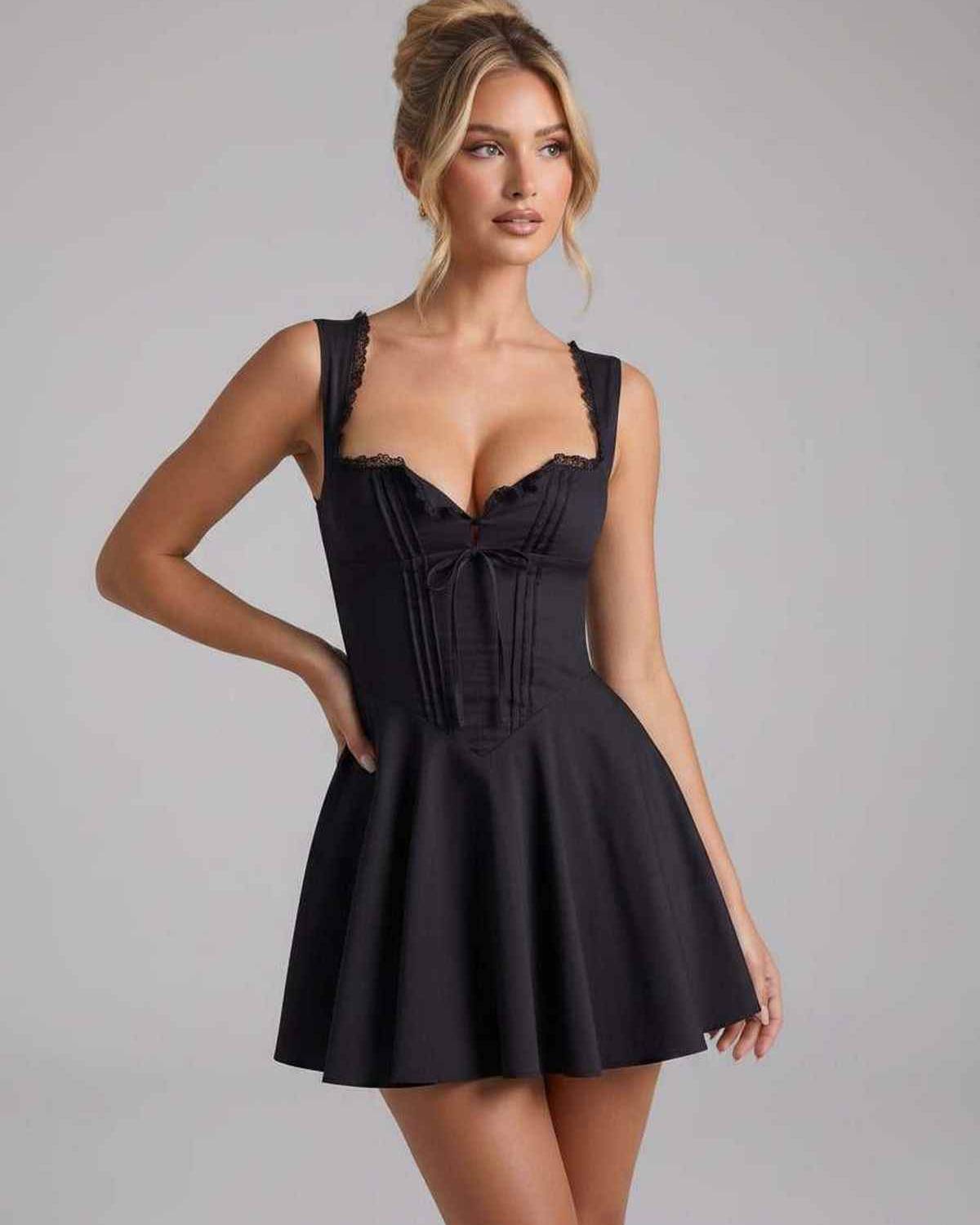 Ramblion Reia mini dress — square neck neckline · styled view 20 · styled for prom season