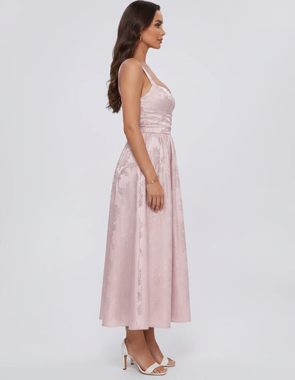 Reverie Midi Dresses — Blush | SKU: RB-394283-blush-2,RB-394283-blush-4,RB-394283-blush-6,RB-394283-blush-8,RB-394283-blush-10,RB-394283-blush-12,RB-394283-blush-14,RB-394283-blush-16,RB-394283-blush-16W,RB-394283-blush-18W,RB-394283-blush-20W,RB-394283-blush-22W