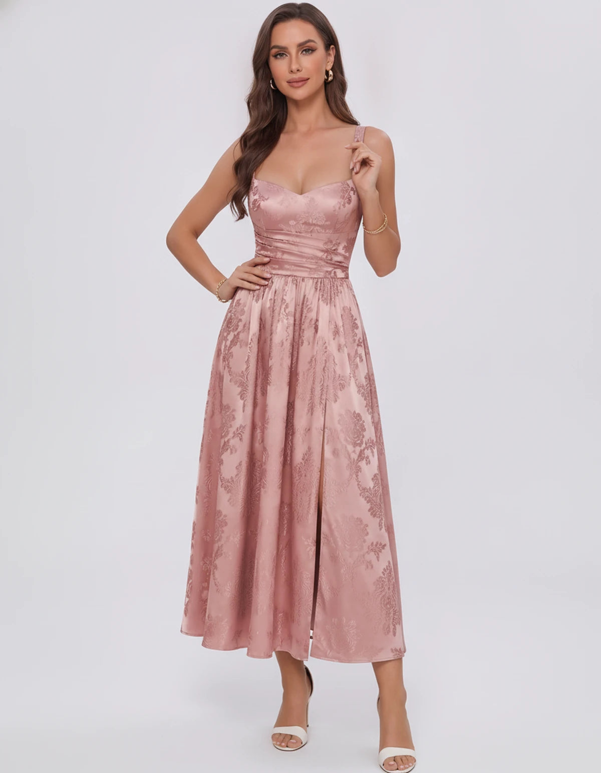 Reverie Midi Dresses — Dusty Rose | SKU: RB-394283-dustyr23-2,RB-394283-dustyr23-4,RB-394283-dustyr23-6,RB-394283-dustyr23-8,RB-394283-dustyr23-10,RB-394283-dustyr23-12,RB-394283-dustyr23-14,RB-394283-dustyr23-16,RB-394283-dustyr23-16W,RB-394283-dustyr23-18W,RB-394283-dustyr23-20W,RB-394283-dustyr23-22W