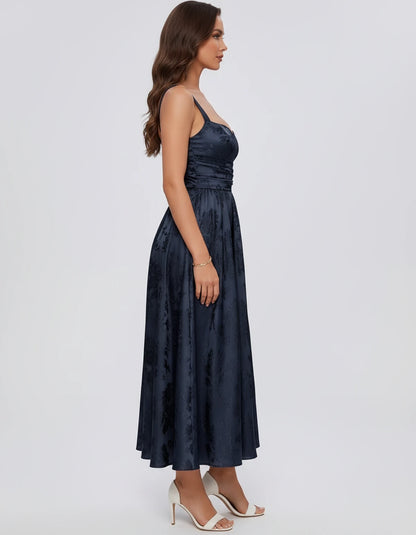 Reverie Midi Dresses — Navy | SKU: RB-394283-navy-2,RB-394283-navy-4,RB-394283-navy-6,RB-394283-navy-8,RB-394283-navy-10,RB-394283-navy-12,RB-394283-navy-14,RB-394283-navy-16,RB-394283-navy-16W,RB-394283-navy-18W,RB-394283-navy-20W,RB-394283-navy-22W