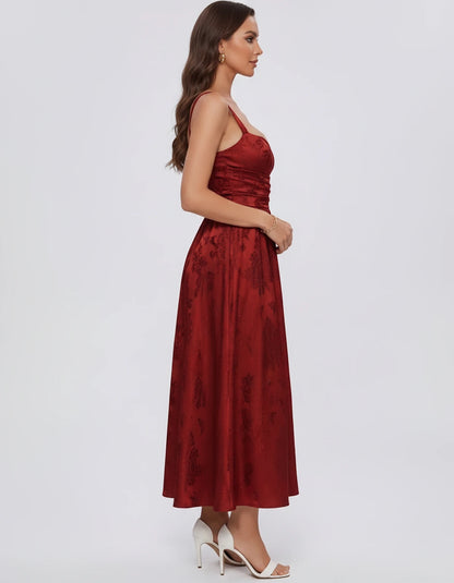 Reverie Midi Dresses — Red | SKU: RB-394283-red-2,RB-394283-red-4,RB-394283-red-6,RB-394283-red-8,RB-394283-red-10,RB-394283-red-12,RB-394283-red-14,RB-394283-red-16,RB-394283-red-16W,RB-394283-red-18W,RB-394283-red-20W,RB-394283-red-22W