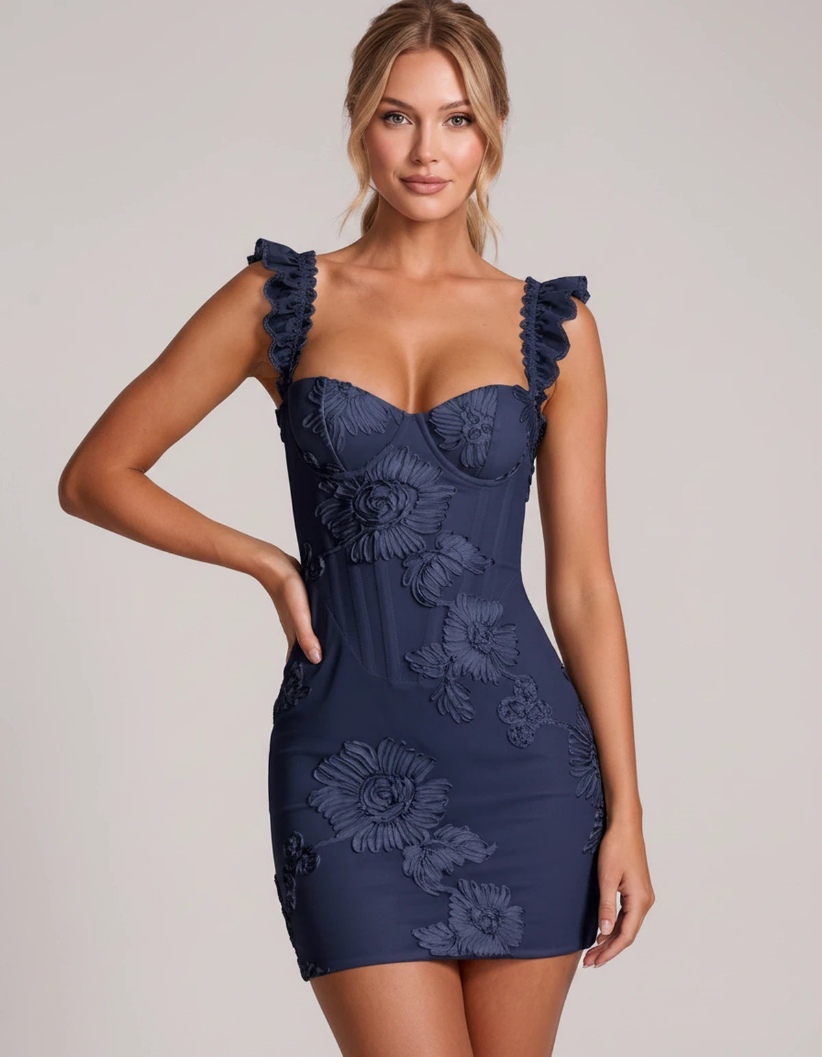 Rhiannon Mini Dresses — Navy | SKU: RB-343333-navy-2,RB-343333-navy-4,RB-343333-navy-6,RB-343333-navy-8,RB-343333-navy-10,RB-343333-navy-12,RB-343333-navy-14,RB-343333-navy-16,RB-343333-navy-16W,RB-343333-navy-18W,RB-343333-navy-20W,RB-343333-navy-22W