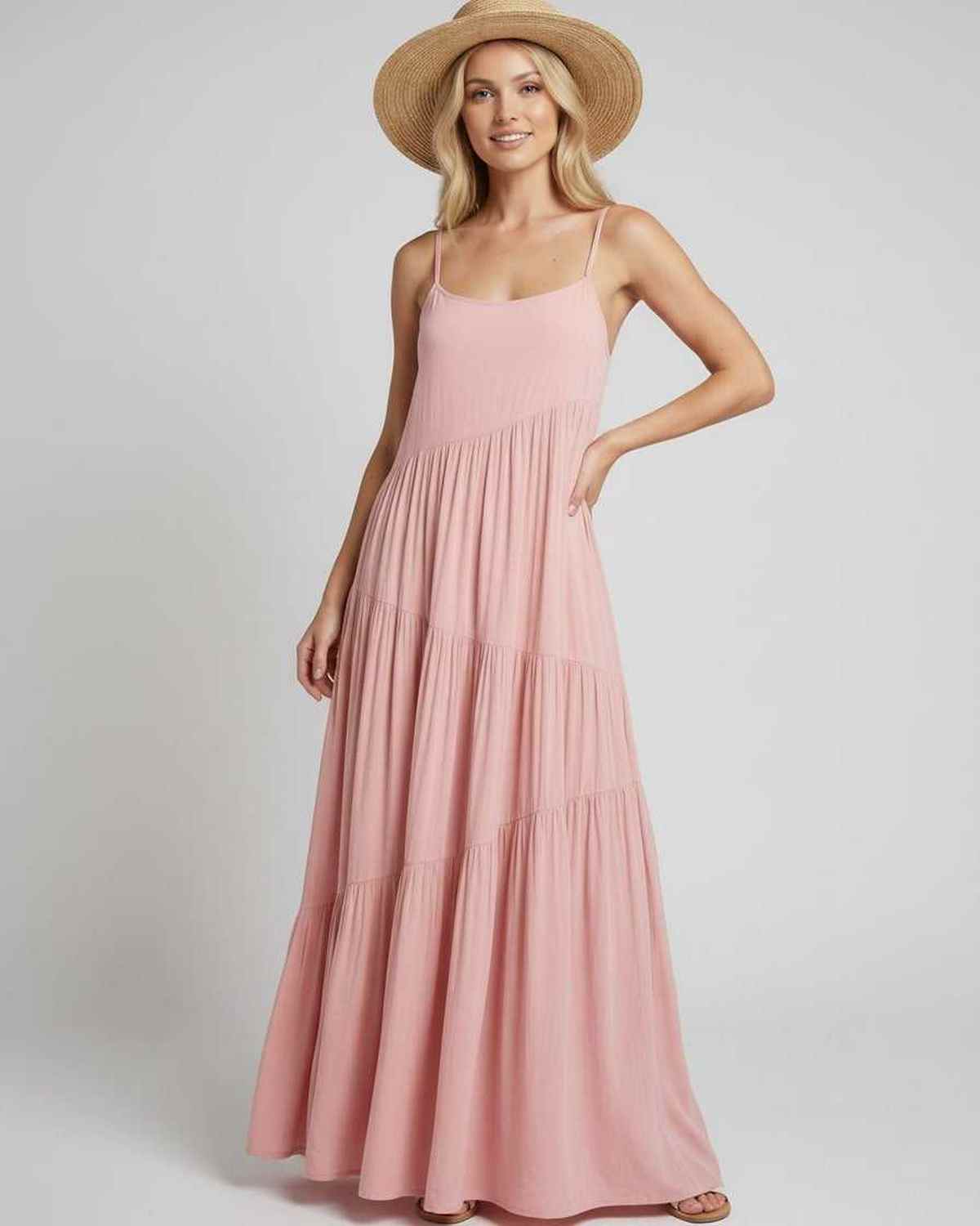 Ramblion Riva maxi dress — scoop neck neckline · side detail · styled for prom season