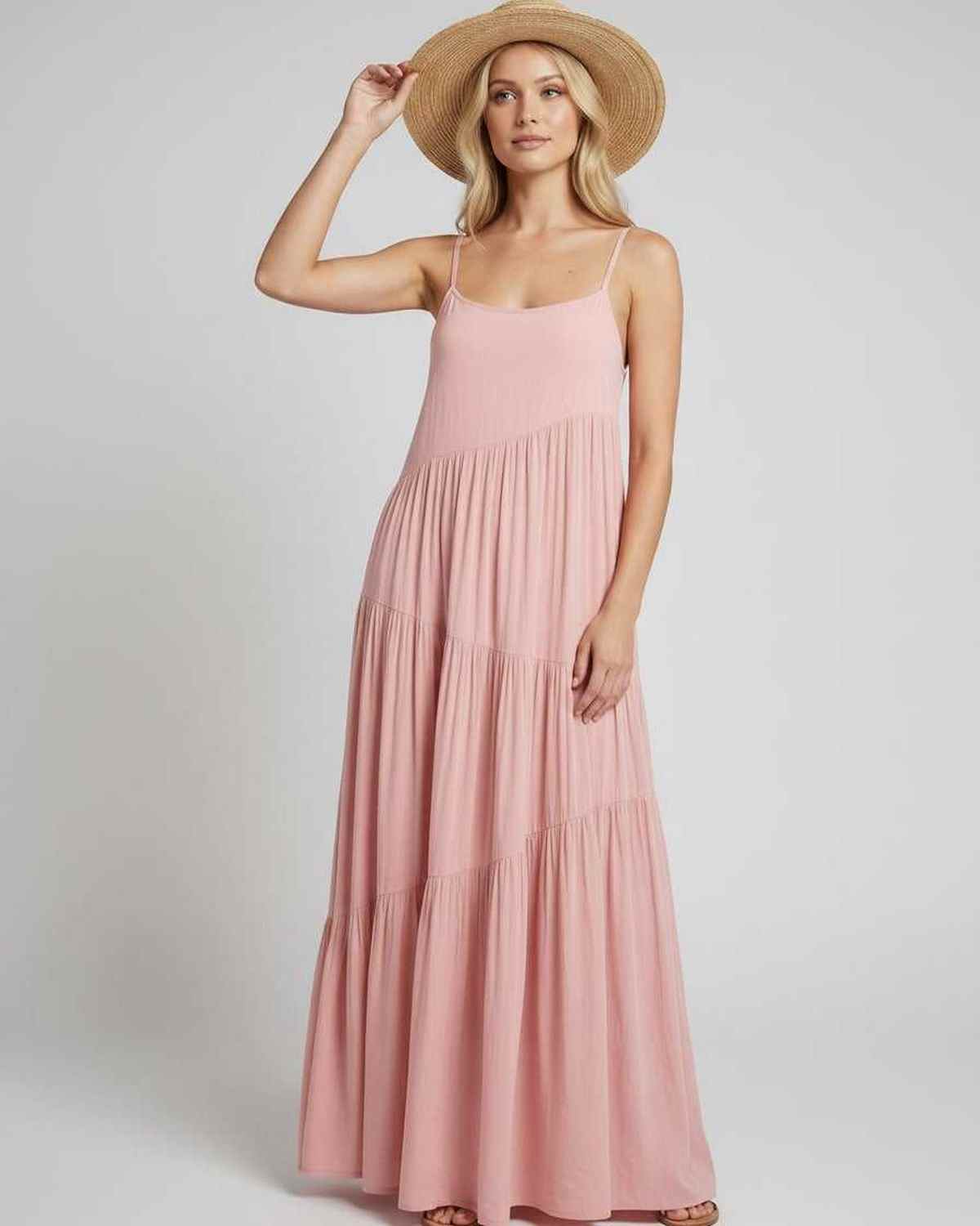 Ramblion Riva maxi dress — scoop neck neckline · styled view 6 · styled for prom season