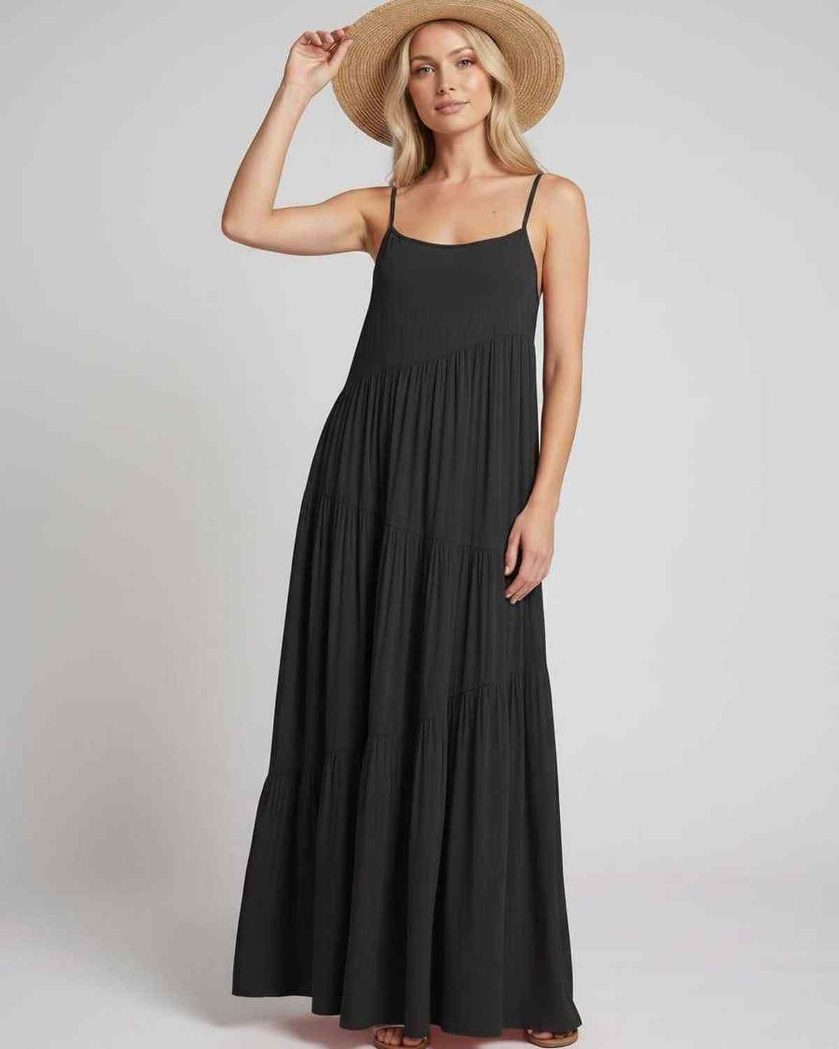 Ramblion Riva maxi dress — scoop neck neckline · styled view 19 · styled for prom season