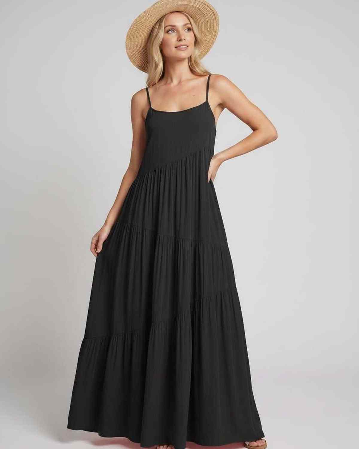 Ramblion Riva maxi dress — scoop neck neckline · styled view 20 · styled for prom season